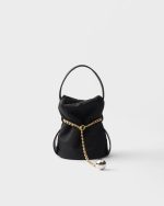 Petit Sac Noir Re-Nylon and nappa leather mini bucket bag - Image 8